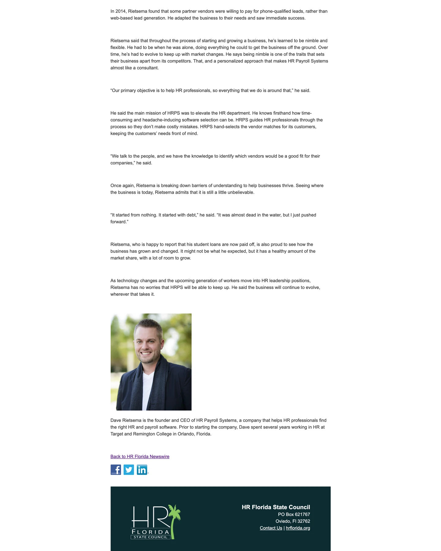 HRPS founder breaks barriers for himself and HR SaaS businesses — image capture, part 2 of 3