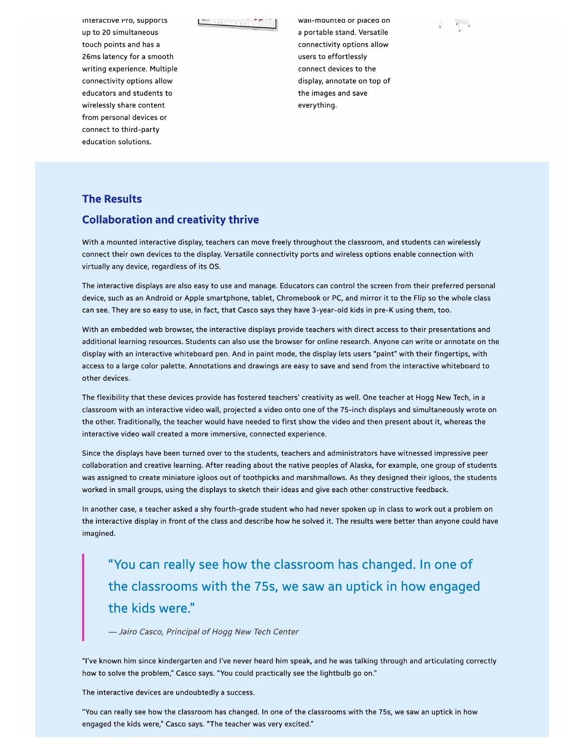 Interactive displays in a real classroom — page 4, part 1