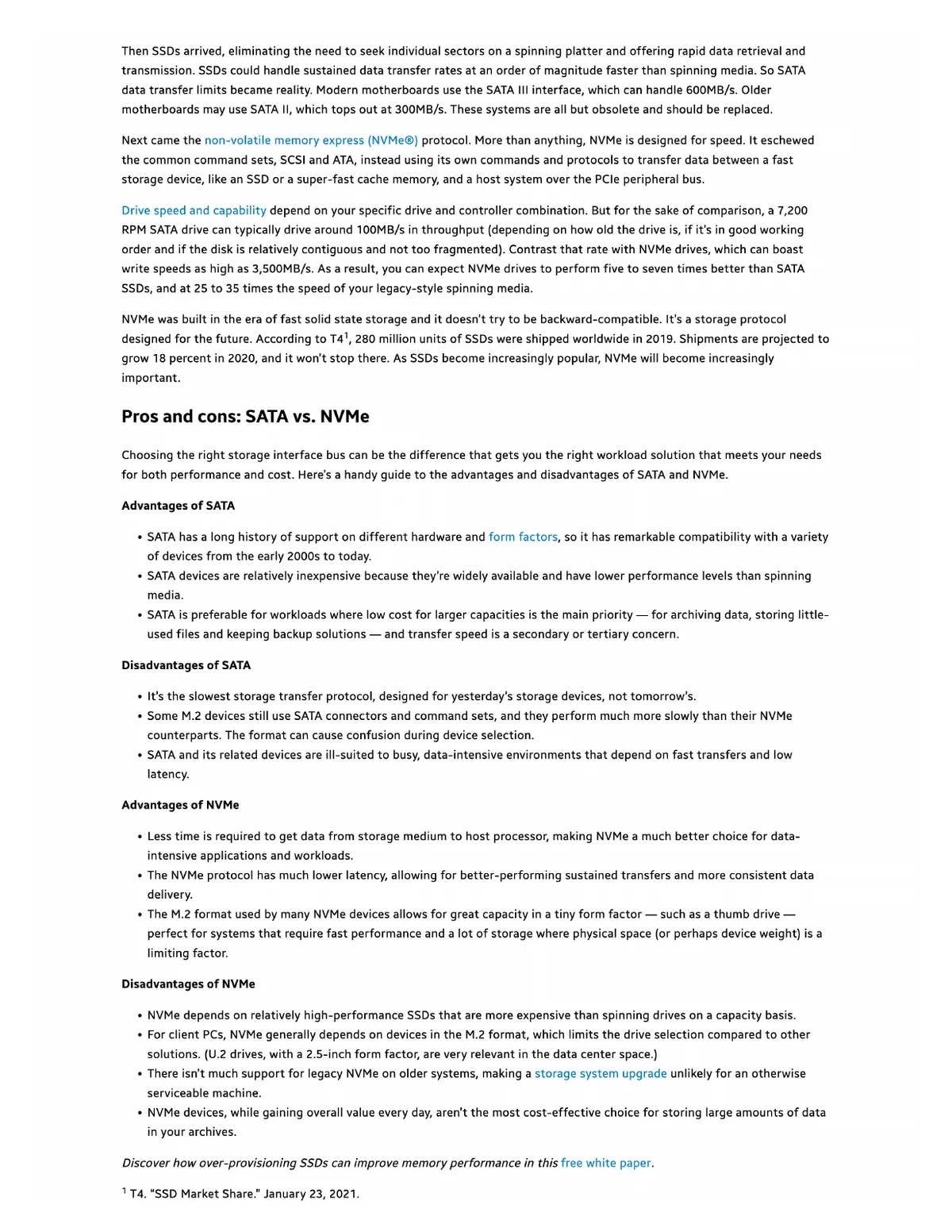 SATA vs. NVMe: Which SSD interface is right for your business? — page 2, part 1